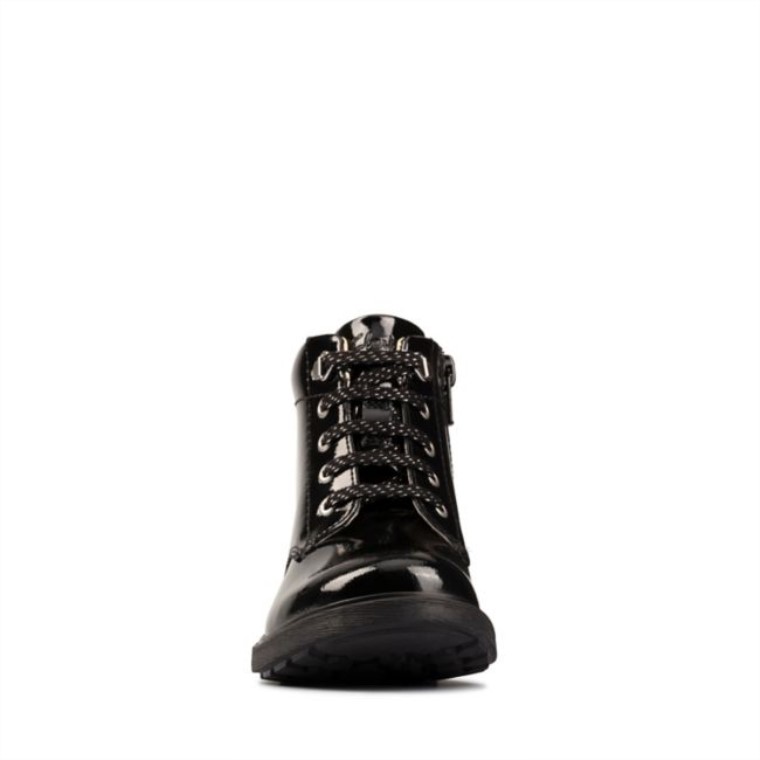Astrol Encaje Niño Charol Negro Clarks Charol Negro