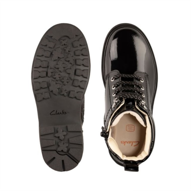 Astrol Encaje Niño Charol Negro Clarks Charol Negro