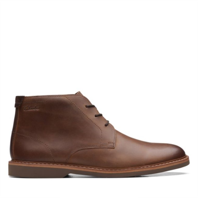 Atticus Lt Mid Cuero Marrón Oscuro Clarks Cuero Marrón Oscuro