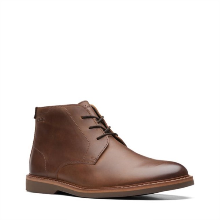 Atticus Lt Mid Cuero Marrón Oscuro Clarks Cuero Marrón Oscuro
