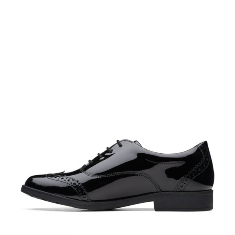 Aubrie Tap Juventud Charol Negro Charol Negro Clarks
