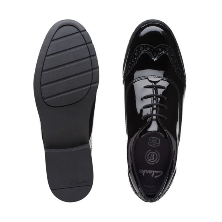 Aubrie Tap Juventud Charol Negro Charol Negro Clarks