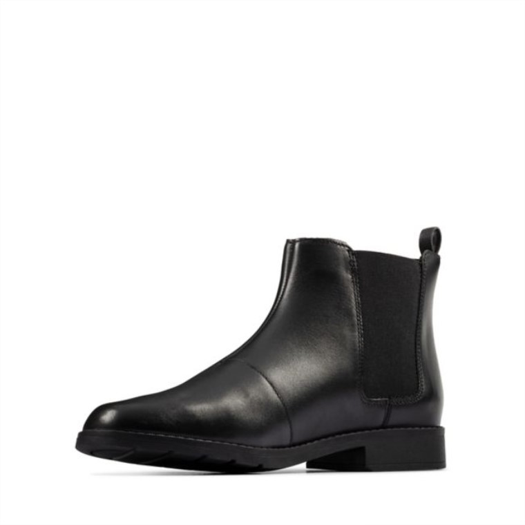 Aubrie Walk Juvenil Cuero Negro Clarks Cuero Negro