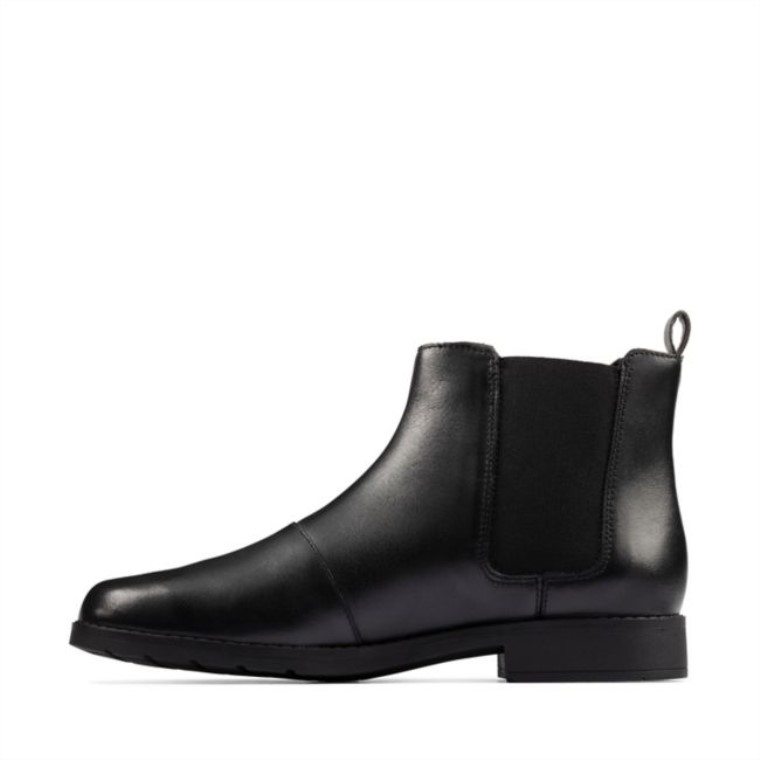 Aubrie Walk Juvenil Cuero Negro Clarks Cuero Negro