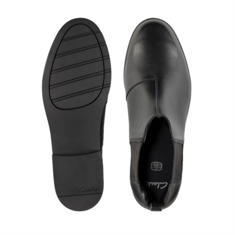 Aubrie Walk Juvenil Cuero Negro Clarks Cuero Negro