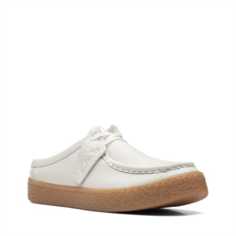 Mule Barleigh Cuero Blanco Roto Cuero Blanco Clarks