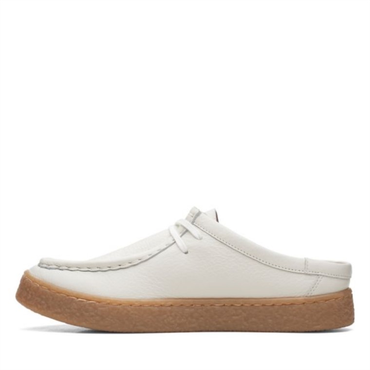 Mule Barleigh Cuero Blanco Roto Cuero Blanco Clarks