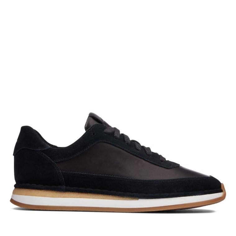 Combinación De Ante Negro Clarks Craft Run Lace Combinación De Ante Negro