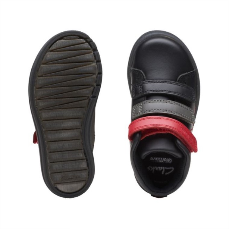 Combinación Negra Clarks Flare Show Combinación Negra Para Niños Pequeños