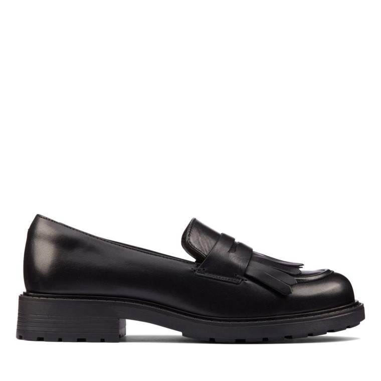 Mocasín Clarks Orinoco 2 De Piel Negra Con Brillo Negro De Piel Con Brillo