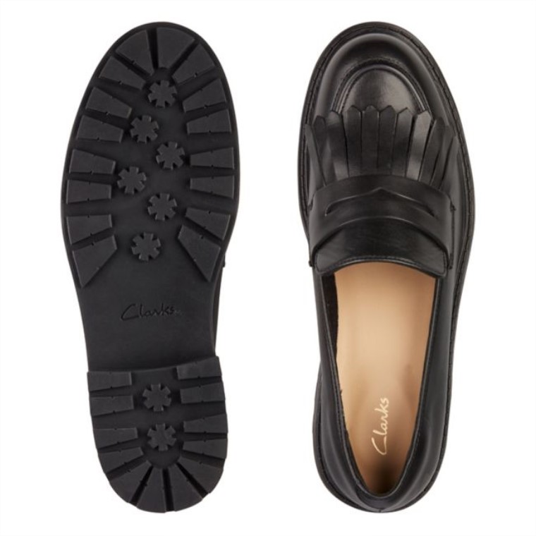 Mocasines Clarks Orinoco 2 De Piel Negra Hi Shine