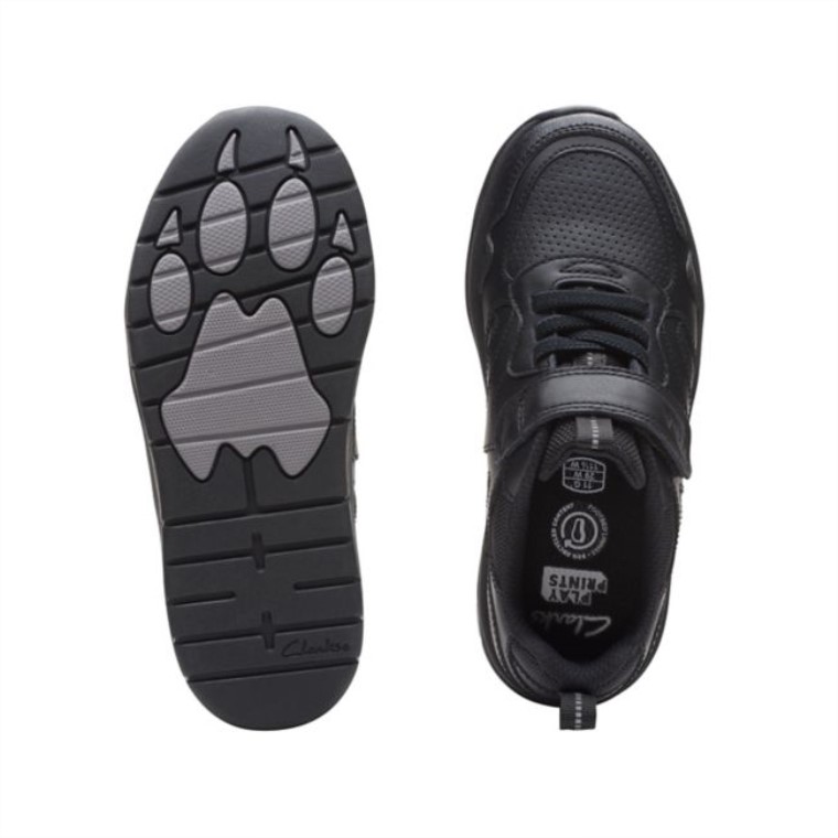 Cuero Negro C Lowder Sprint Niño Cuero Negro Clarks