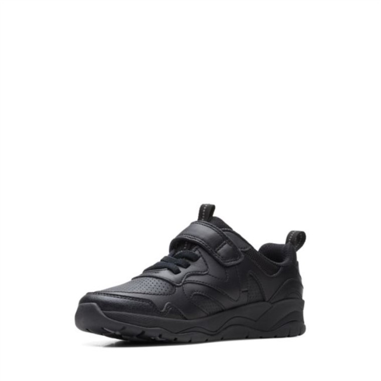 Cuero Negro C Lowder Sprint Niño Cuero Negro Clarks