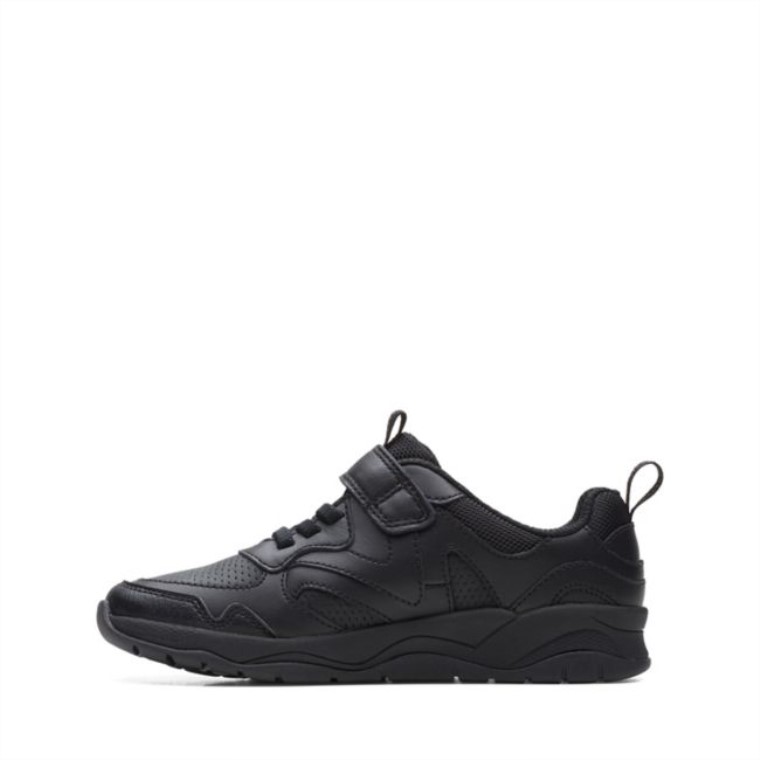 Cuero Negro C Lowder Sprint Niño Cuero Negro Clarks