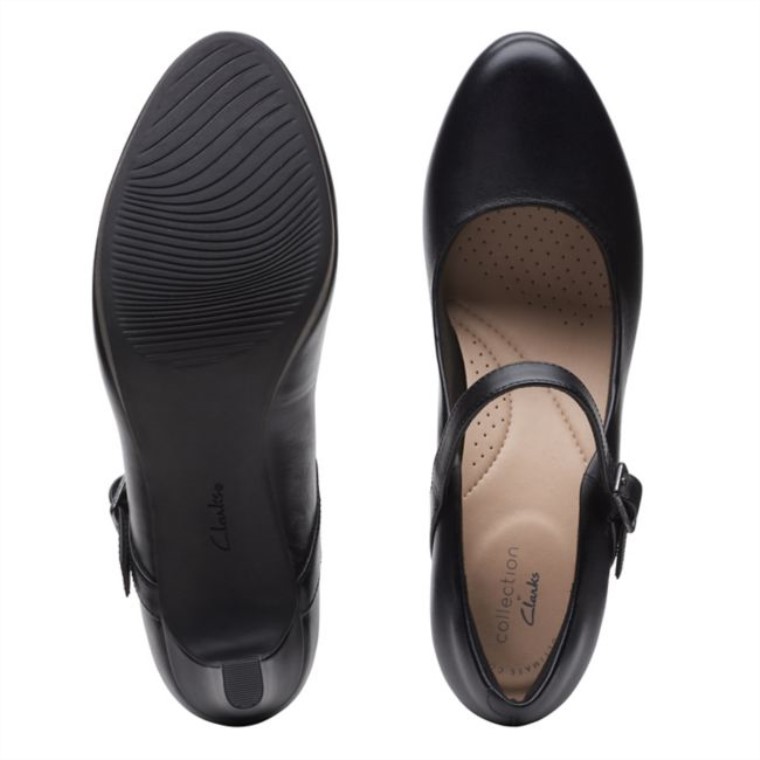 Cuero Negro Clarks Ambyr Brillo Cuero Negro