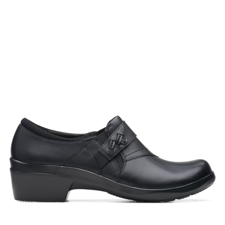 Cuero Negro Clarks Angie Perla Cuero Negro