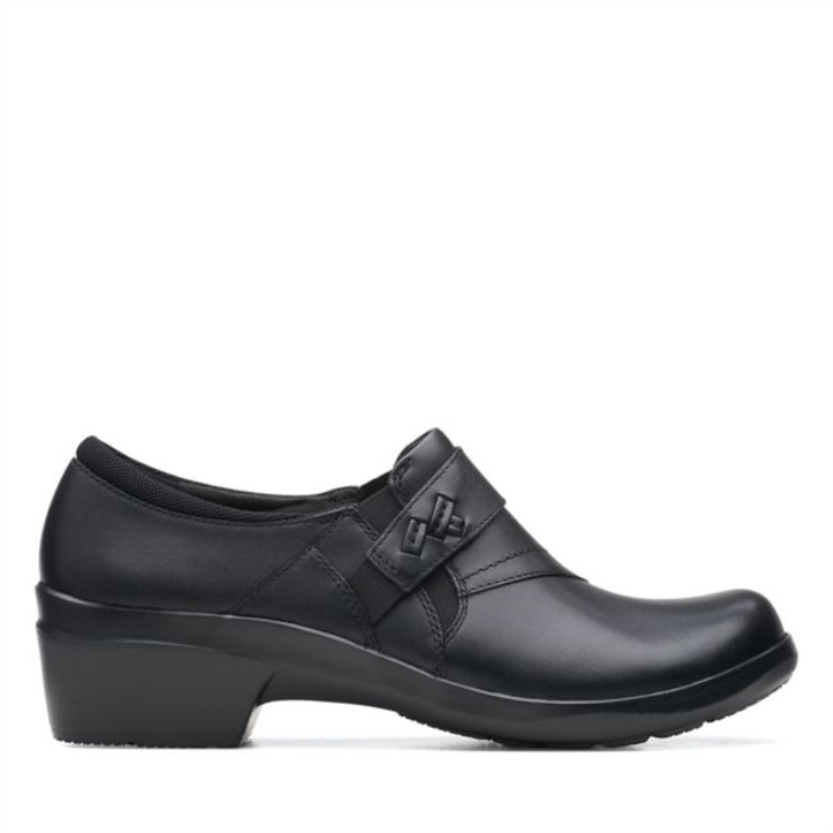 Cuero Negro Clarks Angie Perla Cuero Negro