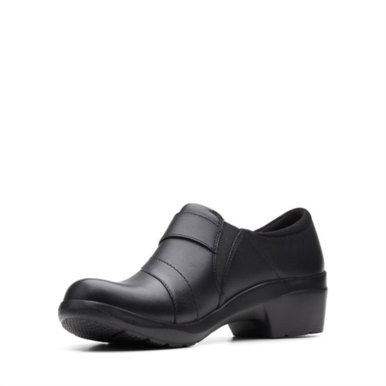 Cuero Negro Clarks Angie Perla Cuero Negro