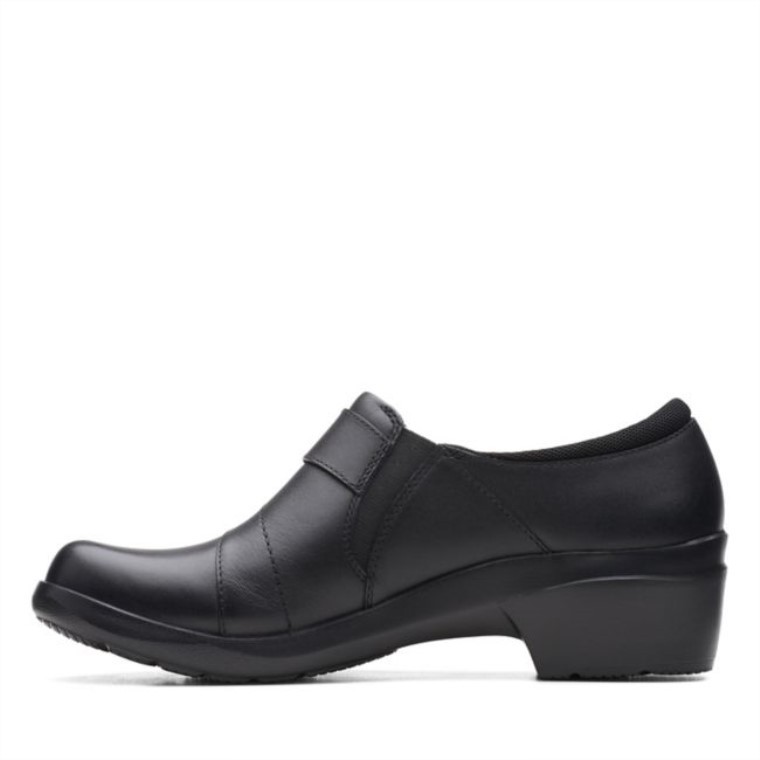 Cuero Negro Clarks Angie Perla Cuero Negro