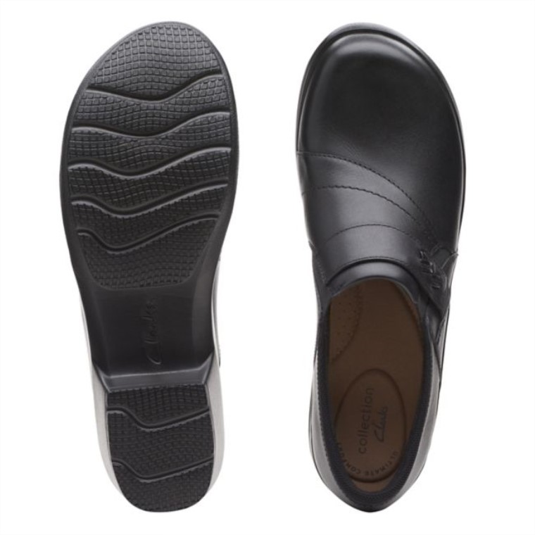 Cuero Negro Clarks Angie Perla Cuero Negro