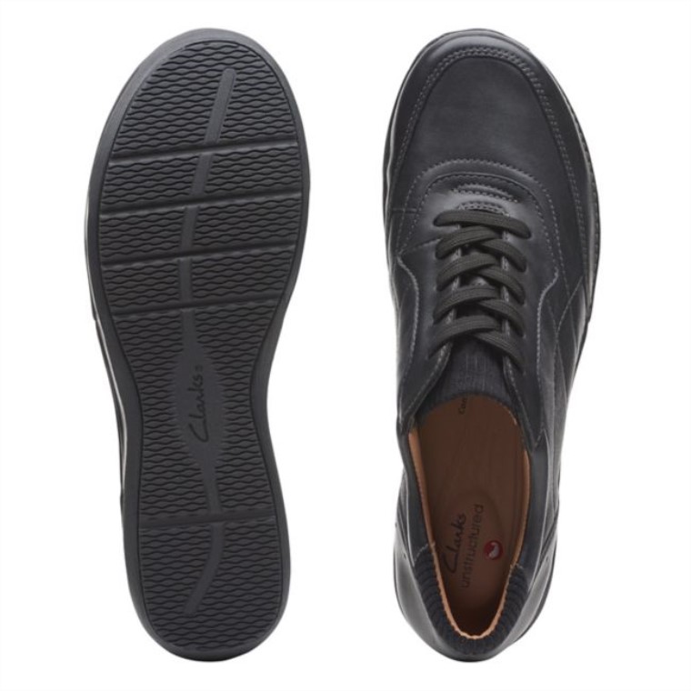 Corbata Clarks Appley De Cuero Negro Cuero Negro