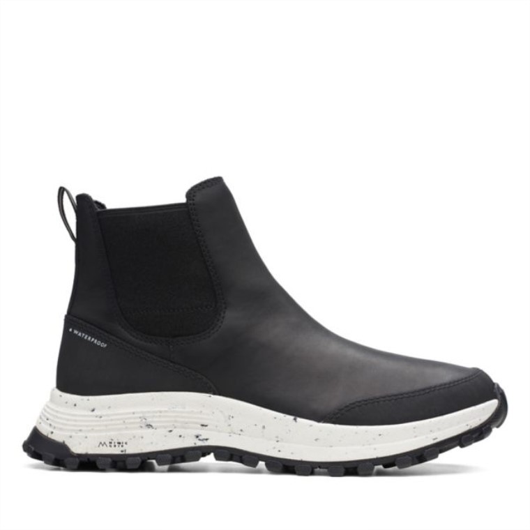 Cuero Negro Clarks Atl Trek Up Impermeable Cuero Negro