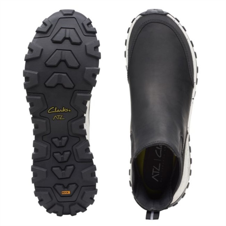 Cuero Negro Clarks Atl Trek Up Impermeable Cuero Negro