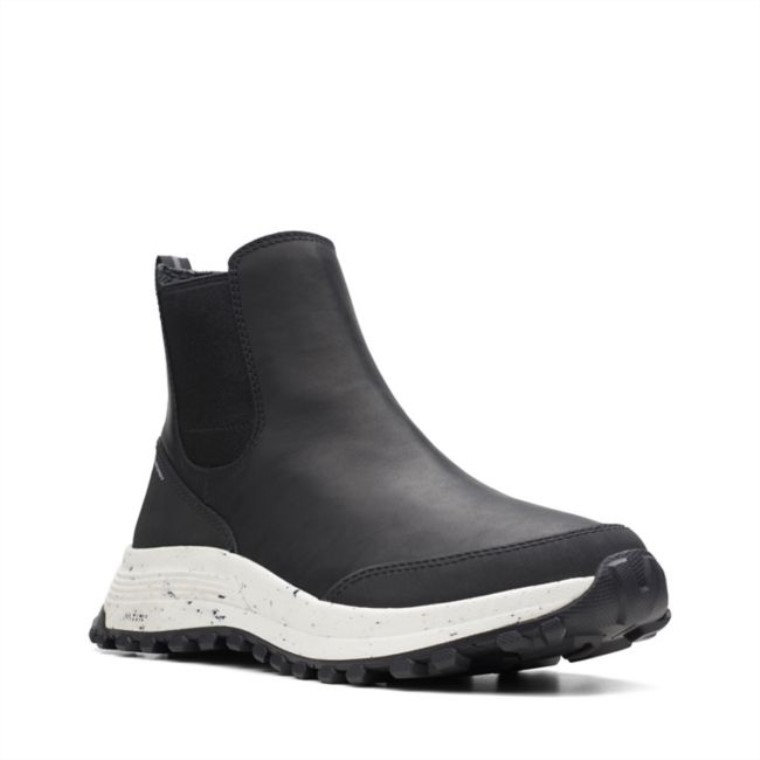 Cuero Negro Clarks Atl Trek Up Impermeable Cuero Negro