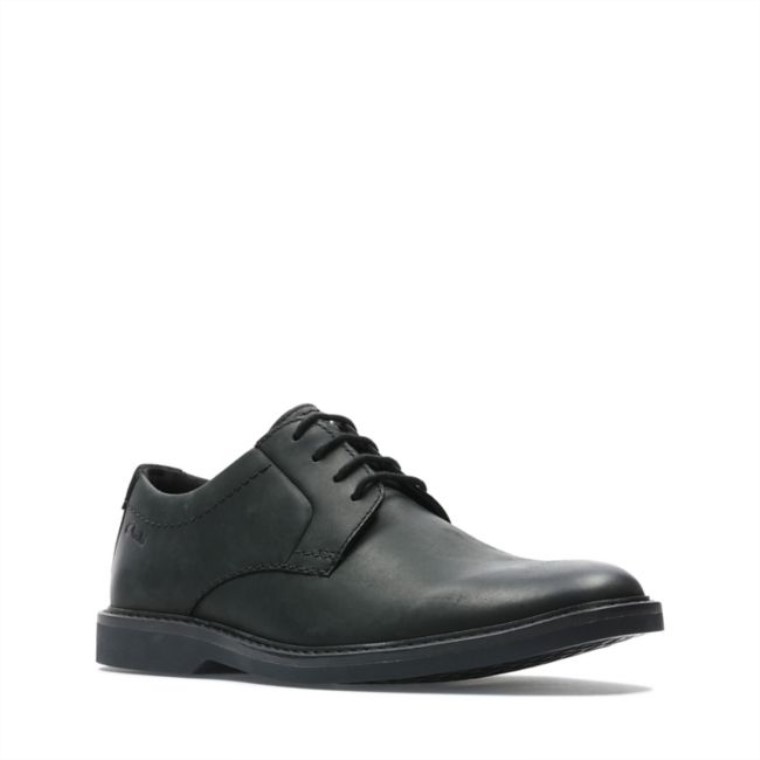 Cuero Negro Clarks Atticus Lt Encaje Cuero Negro