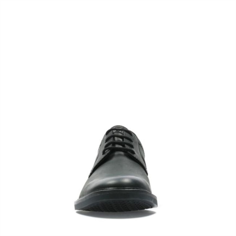 Cuero Negro Clarks Atticus Lt Encaje Cuero Negro