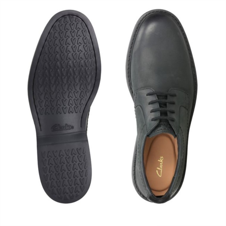 Cuero Negro Clarks Atticus Lt Encaje Cuero Negro