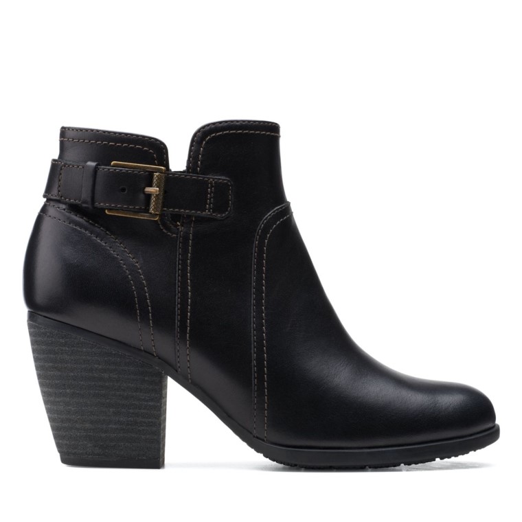 Cuero Negro Clarks Bergen Vibe Cuero Negro