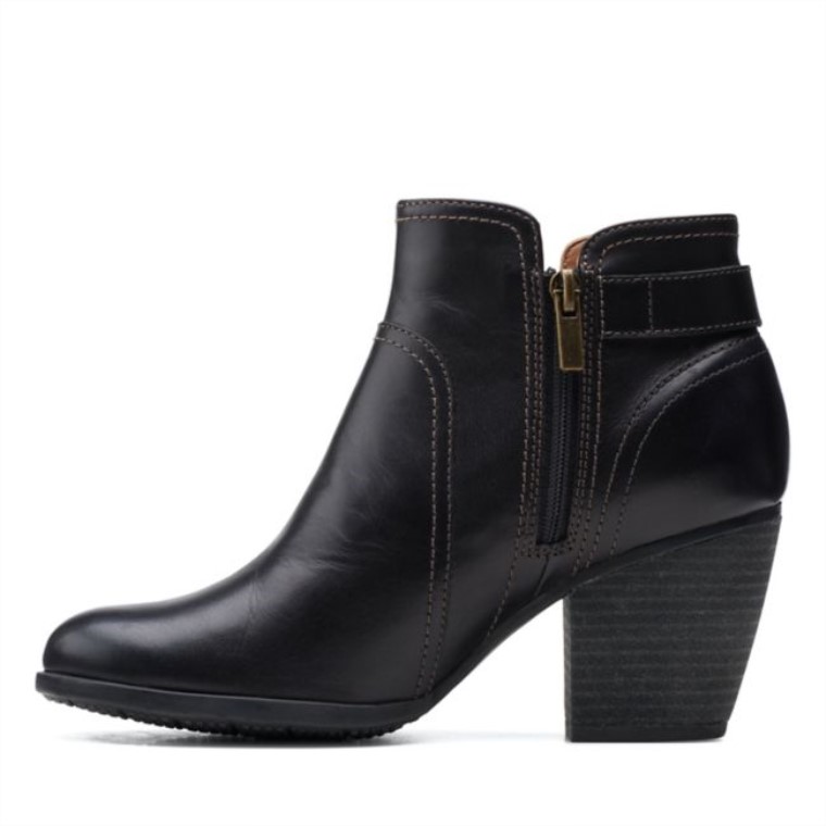 Cuero Negro Clarks Bergen Vibe Cuero Negro