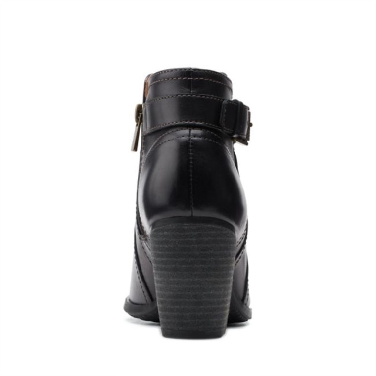 Cuero Negro Clarks Bergen Vibe Cuero Negro