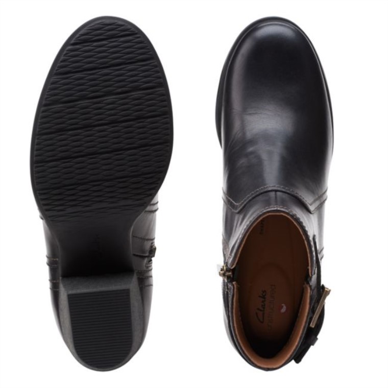 Cuero Negro Clarks Bergen Vibe Cuero Negro