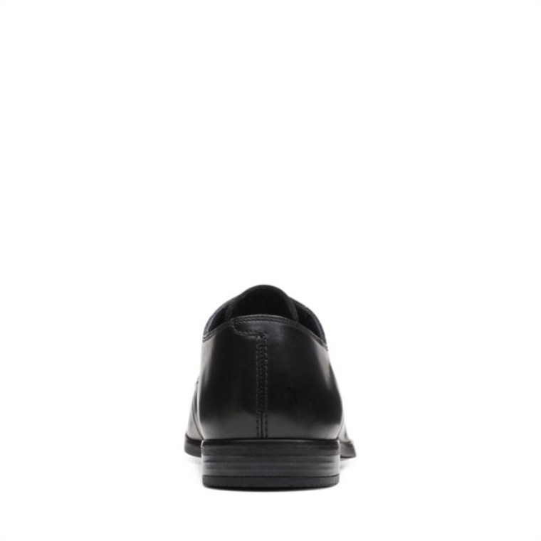 Cuero Negro Clarks Bradish Encaje Cuero Negro