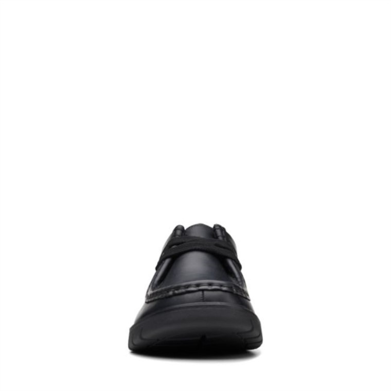 Cuero Negro Clarks Branch Bajo Juvenil Cuero Negro