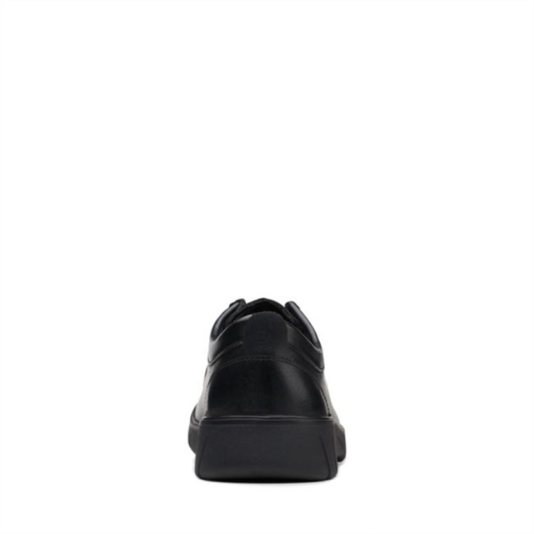 Cuero Negro Clarks Branch Bajo Juvenil Cuero Negro