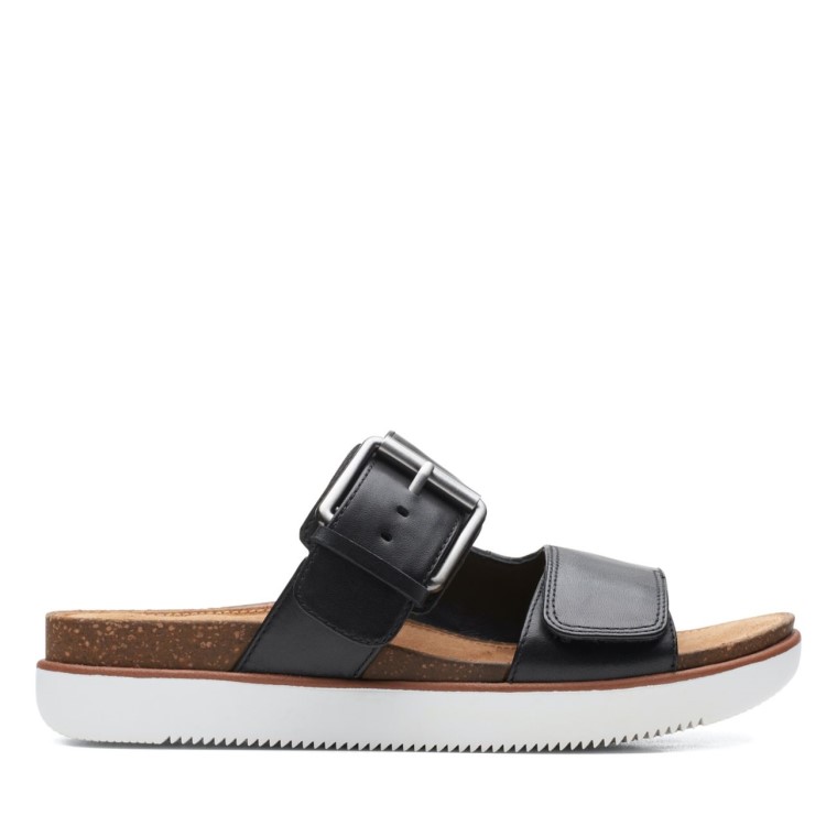 Cuero Negro Clarks Elayne Facilidad Cuero Negro
