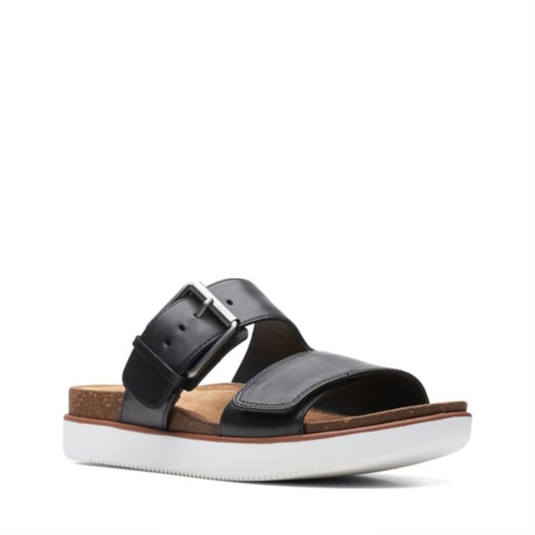 Cuero Negro Clarks Elayne Facilidad Cuero Negro