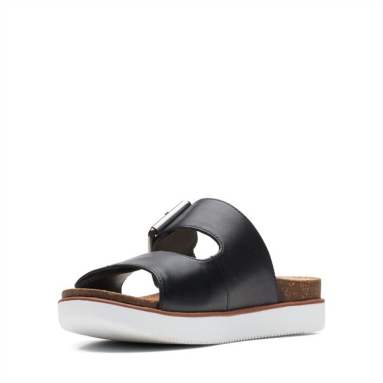 Cuero Negro Clarks Elayne Facilidad Cuero Negro