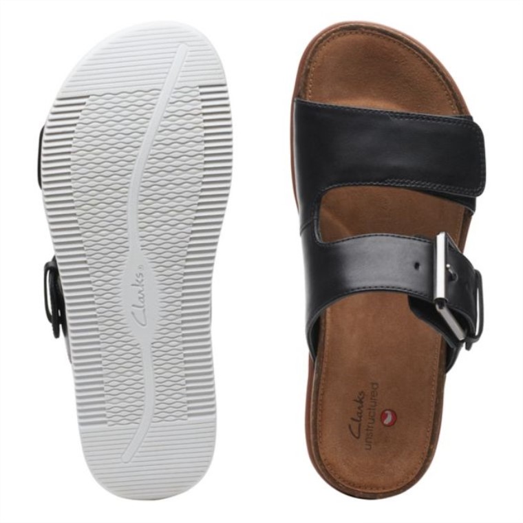 Cuero Negro Clarks Elayne Facilidad Cuero Negro