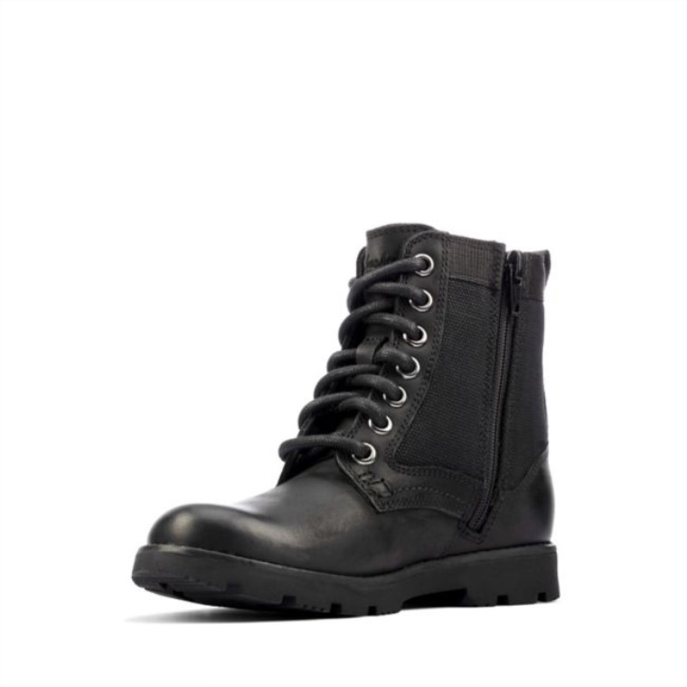 Cuero Negro Clarks Heath Chard Niño Cuero Negro