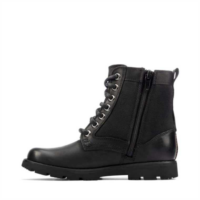 Cuero Negro Clarks Heath Chard Niño Cuero Negro