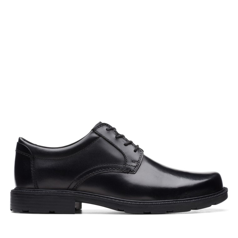 Cuero Negro Clarks Kerton Encaje Cuero Negro