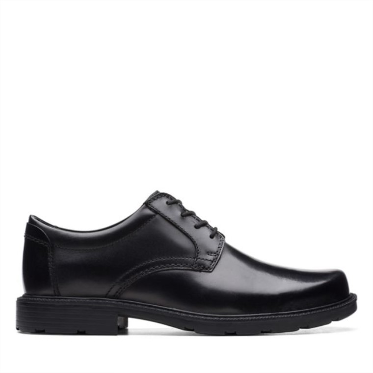 Cuero Negro Clarks Kerton Encaje Cuero Negro
