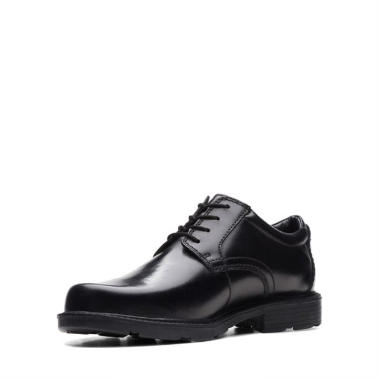 Cuero Negro Clarks Kerton Encaje Cuero Negro