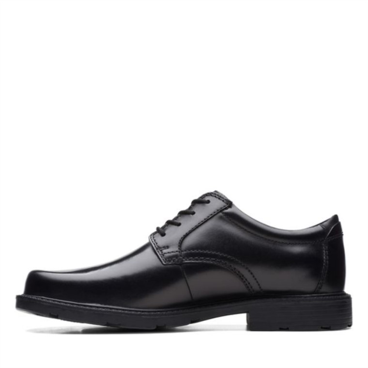 Cuero Negro Clarks Kerton Encaje Cuero Negro