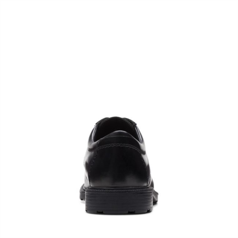 Cuero Negro Clarks Kerton Encaje Cuero Negro