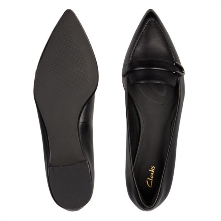 Cuero Negro Clarks Laina Hebilla 15 Cuero Negro